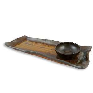  Perfectly Versatile Ceramic Serving Tray with Dip Bowl, 14 
