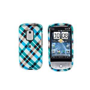   HTC Sprint Hero Graphic Case   Blue Plaid Cell Phones & Accessories