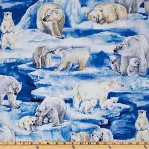  44 Wide Timeless Treasures Polar Bears Blue Fabric By 