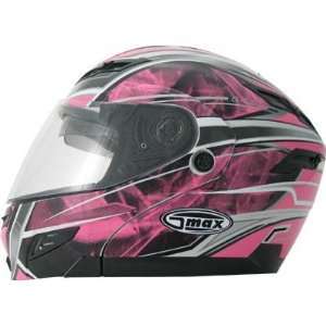  G Max GM54S Modular Helmet , Color Pink/White/Silver 