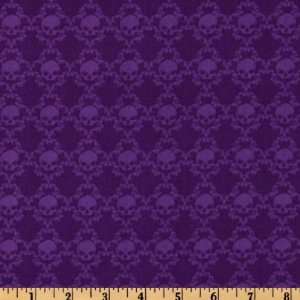  44 Wide Witches Brew Skull Purple Fabric By The Yard 