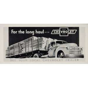  1951 Billboard Chevrolet Chevy Semi Freight Truck Ad 