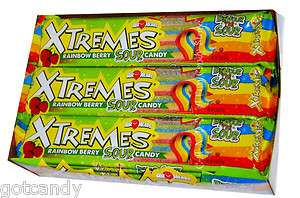 AIRHEADS CANDY   XTREMES RAINBOW BERRY SOUR CANDIES   3 Packs   Party 