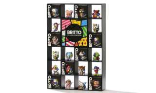 ROMERO BRITTO SET OF 12 BRITTO MINIS w/ DISPLAY + BOOK  