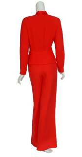 Luxurious ESCADA Red Silk Pantsuit Suit 34 4 $2700 NEW  