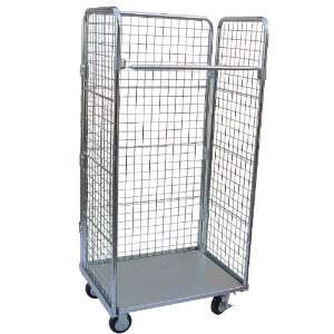 Vestil ROL Steel Wire Cage Cart, 1 Shelf, 880 lbs Load Capacity, 66 