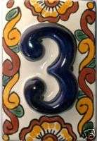 ONE Mexican Tile House Numbers High Relief Tiles Mexico  