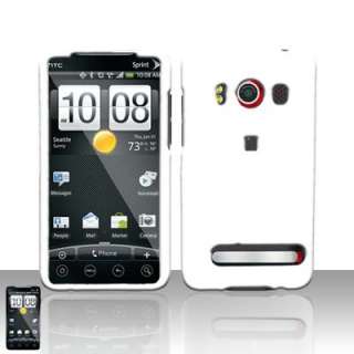 White Case+Car Charger+Pouch Cover for HTC EVO Sprint  