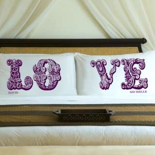 Personalized LOVE Connection Couples Pillow Case Sets, Wedding Gifts 