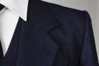   All Wool Black Chalk Stripe 3 Piece Suit 40 S BESPOKE Taylors  