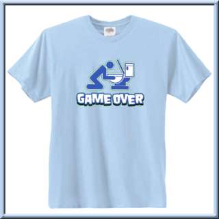 Game Over Funny Drinking Puking Shirt S XL,2X,3X,4X,5X  