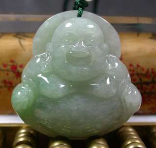 Green 100% Natural A Jade jadeite pendant Buddha God 339400  