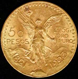 Rare Date 1923 50 Peso Mexico Gold Bullion Coin  