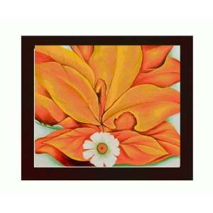 Keeffe Paintings Yellow Hickory Leaves with Daisy with New Age Wood 