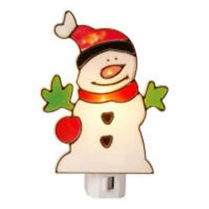  Stained Glass Snowman Night Light