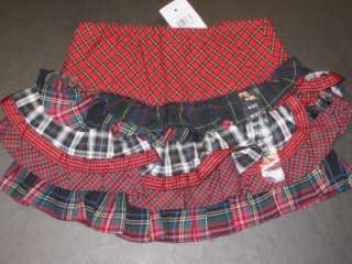 New Ralph Lauren red plaid ruffled skirt girls 4/4T  