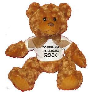  Doberman Pinschers Rock Plush Teddy Bear with WHITE T 