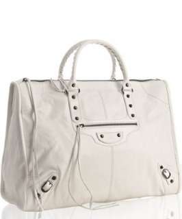 Balenciaga white pearl goatskin Weekender travel bag   up to 