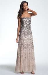 Adrianna Papell Sequined Strapless Mesh Gown $278.00