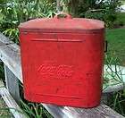 Vtg 40s / 50s Solid Red Coca Cola Cooler Cool Compact size 12 X 10 