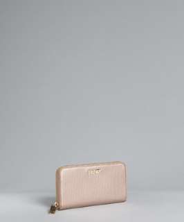 Fendi rose gold coated canvas zip continental wallet   up to 