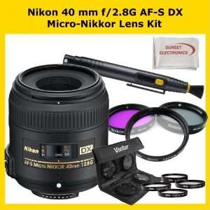 Nikon AF S DX Micro NIKKOR 40mm f/2.8G Lens Kit Includes Nikon 