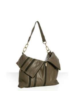 Hype mink leather zip embellished Cara shoulder bag   up to 