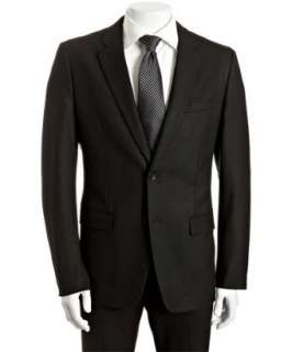 style #312756601 black wool blend Dilano M Knowledge 2 button suit 