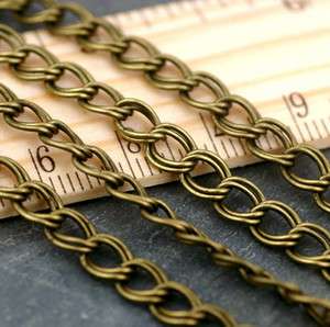 Antique Bronze Chain Metal Double Curb Chain Necklace 5.3mm c203 PICK 
