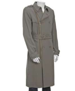 Marc by Marc Jacobs olive cotton blend gabardine military trench coat 