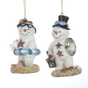  New   Pack of 12 Beach Party Boy & Girl Tropical Snowman 