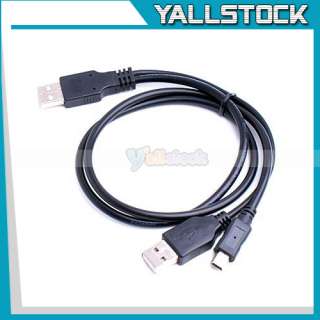 USB2.0 Mini 5 Pin MALE to A Male Power Y Cable 2.5 HDD  