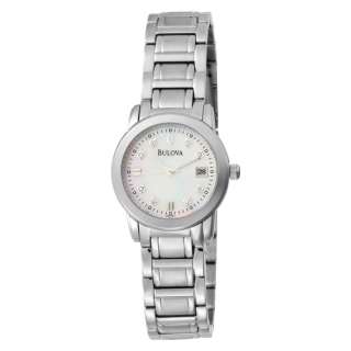 NEW Bulova 96P107 Diamond Accented Mother of Pearl Dial Womens Watch 