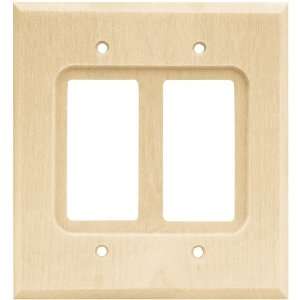   Square Double Decorator Wall Plate, Unfinished Wood