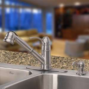   Bar Kitchen Faucet with Pull Out Spray and Soap Dispenser Finish