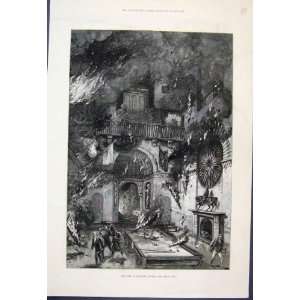    1877 Fire Inverary Castle Great Hall Old Print