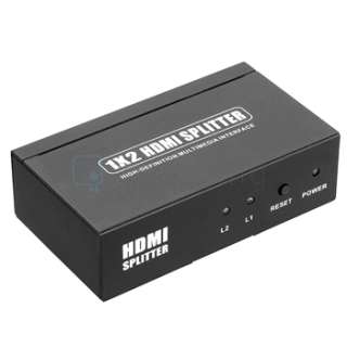 Full HD 1x2 Port HDMI Splitter Amplifier Repeater 3D 1080p 1 input 2 