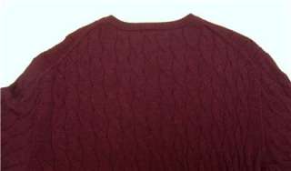 Daniel Cremieux 100% Royal Alpaca Wool Mens Sweater V Neck Cable Knit 