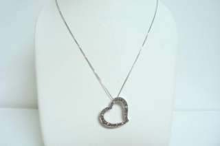 SS925 18BoxChain W/CutThru Heart Pendant With Marcasite  