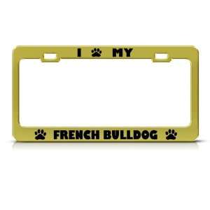 French Bulldog Dog Animal Metal License Plate Frame Tag Holder