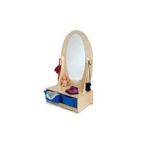   Brothers Birch Laminate Dress Up Vanity Mirror With 2 Trays Baby