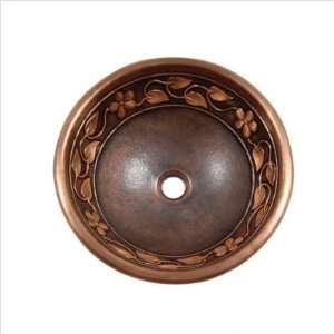   and Vine Design Topmount Round Copper Vessel Sink