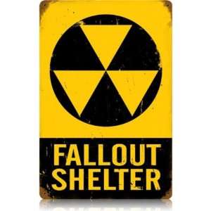  Fallout Shelter Tin Metal Sign  12 x 18 inches