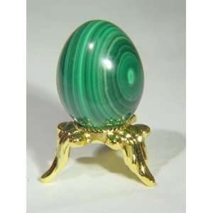   Malachite Mini Egg with Stand Lapidary Carving 