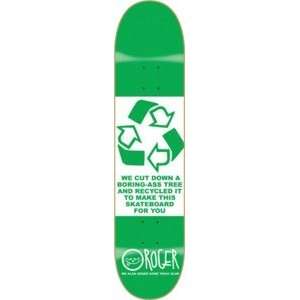  Roger Recycled Skateboard Deck   8.25 x 32 Sports 