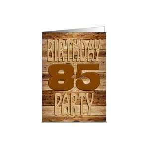  A carved wooden 85th birthday party invitation Card Toys & Games