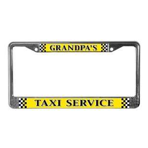 Grandpas Taxi Service Funny License Plate Frame by   