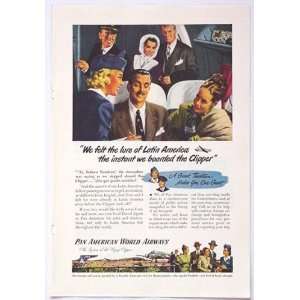  1947 Pan Am Airways Latin America Clipper Print Ad (1624 