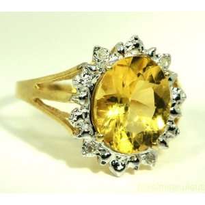 Ladies Diamond Ring Citrine (November Birthstone) 14K Yellow or White 