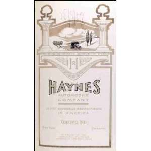  Reprint Haynes Automobile Company oldest automobile 